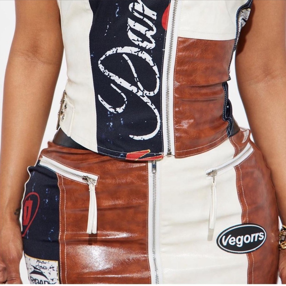 Trendy Strapless Patchwork Mini Dress - image 2